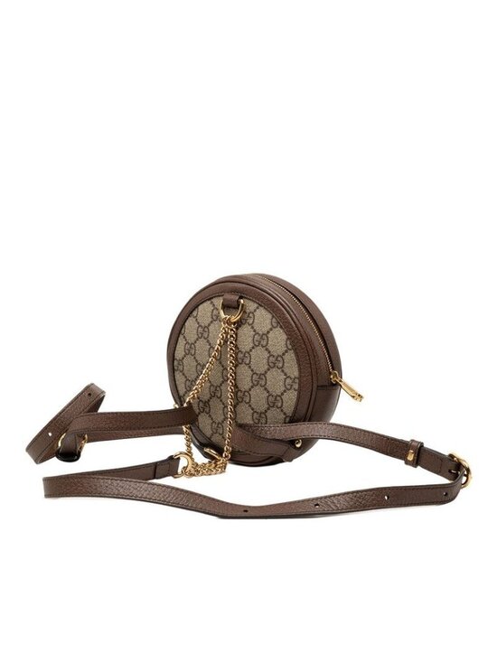 Gucci GG Supreme Sherry Line Ophidia Backpack Mini Beige Brown Leather main image 4